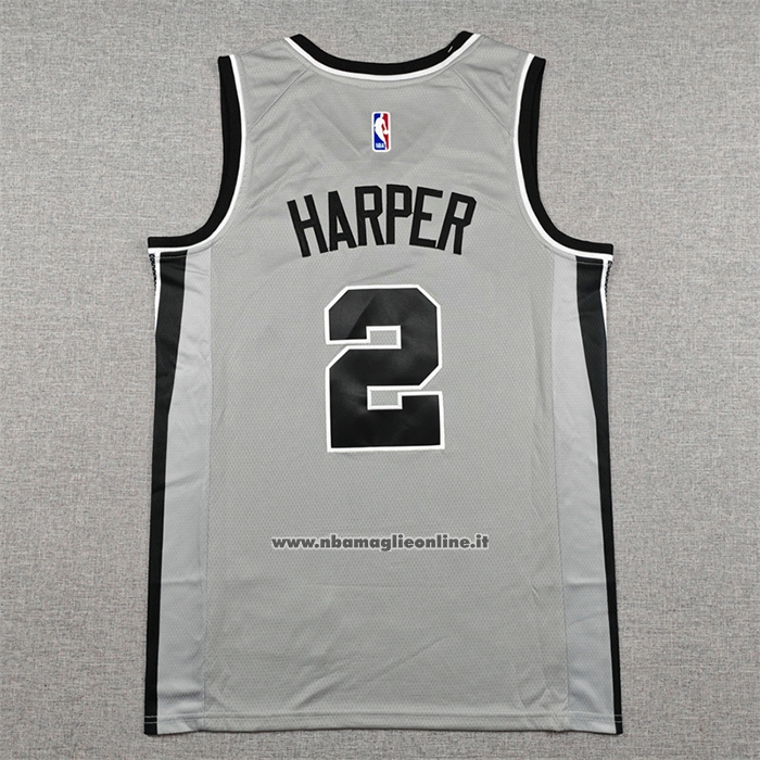 Maglia San Antonio Spurs Dylan Harper No 2 Statement 2025-26 Grigio